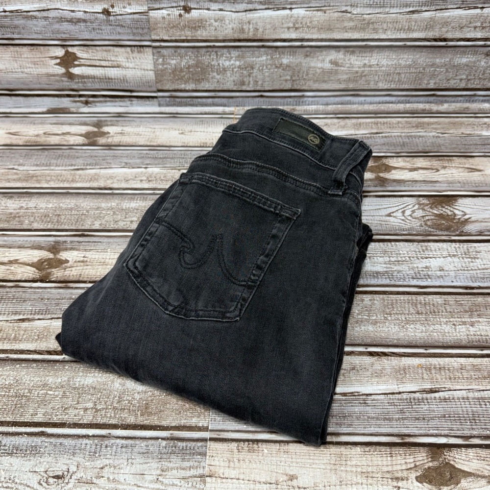 AG Adriano Goldschmied Mari Jeans Womens 29 Black High-Rise Slim Straight Denim
